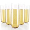 JOLLY CHEF 24 Pack Plastic Champagne Flutes 9 oz, Crystal Clear Stemless Toasting Glasses Disposable Drinkware Ideal for Wedding, Birthday, Party