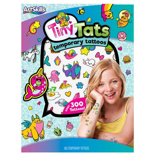 ArtSkills Kids Tiny Temporary Tattoos with Cute Trendy Designs, for Kids Birthday Activities and Stay-at-Home Fun, 6 Packs of 360 Mini Tats