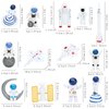 ONEST 14 Pieces Miniature Astronaut and Rocket Figurines Mini Spaceman Playset Resin Astronaut Decoration for Cake Toppers Home Decoration Office Desktop
