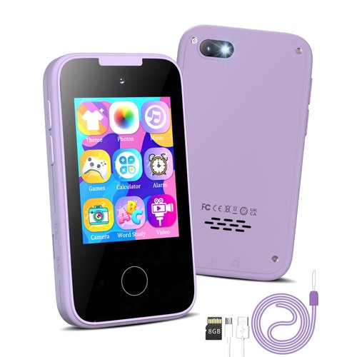 Vimorg Kids Smart Phone Gifts for Girls 6-8 Year Old,Touchscreen Toy Cell Phone with Multi APPs 8G TF Card for Learning Play Christmas Birthday Gifts for Girls Age 3 4 5 6 7 8 9