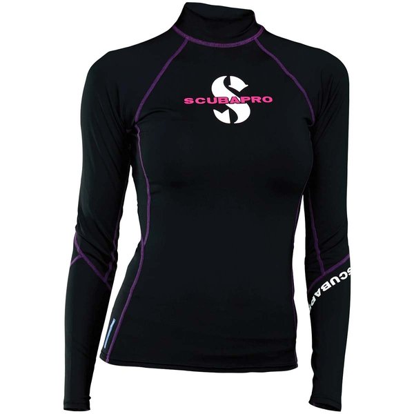 SCUBAPRO Women's UPF80 T-Flex Long-Sleeve Rash Guard, Onyx, X-Small
