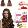 IKDAY Hair Treatment Serum- Hair Vitamin Oil Capsules- Keratin Hair Treatment with Avocado & Argan Oil, Vitamins A C E Pro B5 Hair Styling Serum for Frizzy & Dry - no Rinse Conditioner(Red-1 bottle)