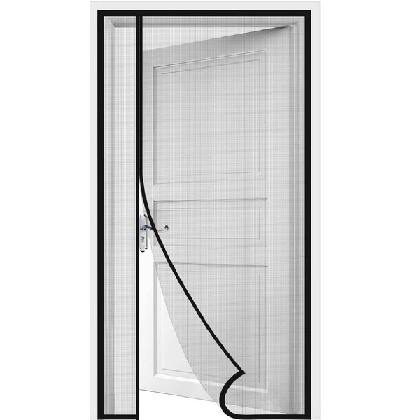 HOMWMPA Side Opening Magnetic Screen Door, Fit Door Size 32 x 80 Inch, Reversible Left and Right Door Screen Mesh with Strong Magnet, Actual Mesh Size 34" x 81"