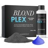 HAIR BAR NYC Blond Plex Extreme 10X Lightener + 30 Volume Anti-Yellow Violet Developer Kit - Black/Charcoal Dust-Free Hair Bleach with Keratin & Bond Building, Cool-Toned, Bright Finish Kit 60g/2.11oz