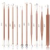 Pimple Popper Tool Kit, MENOLY 10 Pcs Blackhead Remover Comedone Extractor Acne Removal Kit for Blemish, Whitehead Popping,Zit Removing for Nose Face Tools with a Leather Bag (Rose Gold)