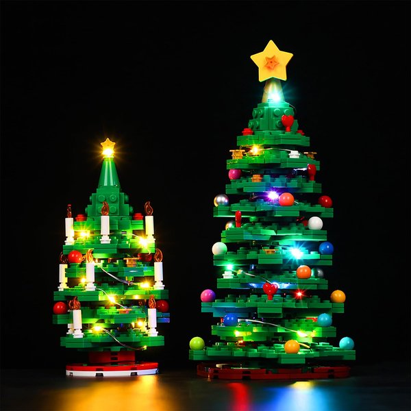 Kyglaring LED Lighting Kit (No Model) Designed for Lego Christmas Tree 40573 Building Kit Decoration Holiday Model Building Set - Without Lego Set(Classic Version)