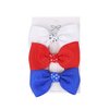 Koolgil 4Th of July Independence Day Amercian Flag Element Hair Clip Double Layer Swallowtail Bowknot Hair Clip and Stripe Stars Hair Clip for Children and Young Women (D-White Red Blue)