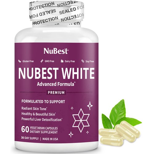 NuBest White - Glutathione 400mg & Milk Thistle Extract - Skin Brightening Supplement - Supports Beautiful and Radiant Skin - Antioxidant & Detoxification - 1 Pack | 1 Months Supply