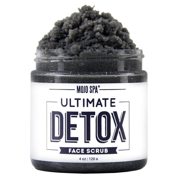 Mojo Spa Ultimate Detox Face Scrub | Amber, Vanilla, Musk Scent | Moisturizing & Detoxifying Sugar Exfoliator | 4 oz