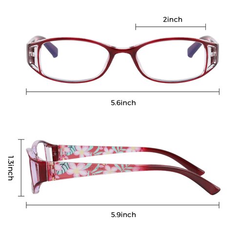 WALMXX 6 pairs Reading Glasses, Women Fashion and elegant anti-blue light HD resin old Reading Glasses (2 red 2 black 2 purple, 2.5, multiplier_x)