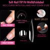 UNA GELLA Almond Fake Nails 500pcs Almond Press on Nails Clear Almond Nails Tips for Full Cover Acrylic Almond Nails False Nails For Nail Extension Nail Art, Home DIY Nail Salon 12 Sizes Gelly Tips