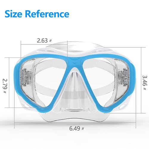 COPOZZ Scuba Mask, No Fogging Snorkeling Scuba Dive Glasses, Great Seal Free Diving Tempered Glass Mask Goggles (Blue)
