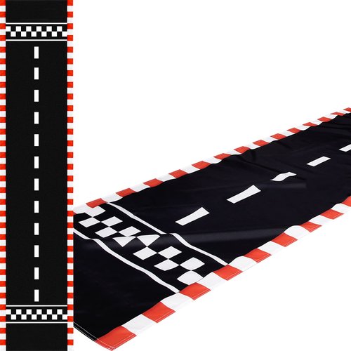 Racing Car Long Racetrack Floor Running Mat Drag Race Car Road Racing Track Decorations for Runway Party Supplies Race Car Birthday Games Decorations Sport Event Festivals (10 Feet)