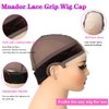 Mnador Lace Wig Grip Cap 4x5 Transparent Lace Wig Caps, Wig Grip Band For Keeping Wigs In Place, Adjustable Wig Cap with Grip Headband Non Slip Cap for Women (Brown)