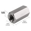 TOPPROS Pack of 6 M8 X 1.25-Pitch 24mm Length Metric Hex Coupling Nut 304 Stainless Steel Rod Coupling Nuts