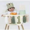 Wild One High Chair Banner For 1st Birthday Party Boy Decorations With Green Tassel Garland Crown Hat Wild One Cake Topper