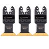 EZARC Titanium Oscillating Saw Blades, Oscillating Multitool Blades for Metal, Wood Nails, Screws Cutting, Plastic, 3 Pack