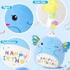 CozyWorld Light up Musical Happy Birthday Axolotl Plush Pillow,LED Stuffed Animals,Blue Axolotl Glowing Plush Toy,Light-up Singing Plush Birthday Gift for Toddler Boys Girls,14''