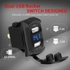 DaierTek Marine USB Rocker Switch 12V Dual Charger Ports 4.2A Waterproof Outlet Socket with Blue Led Digital Voltmeter for Rocker Switch Panel on Boat RV Car Vehicle