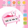 Love&Mini Pink Piano Toys for 1+Years Old Girls First Birthday Gifts Toddler Piano Music Toy Instruments with 24 Keys and Microphone