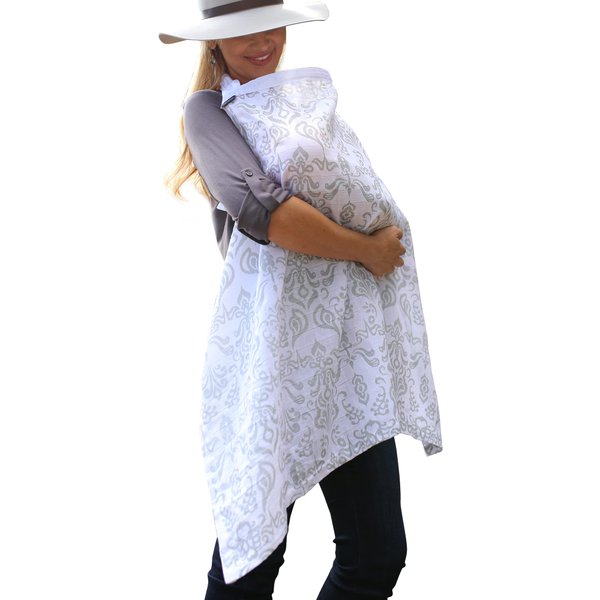 Bebe au Lait Nursing Cover, Apron, Shawl, Privacy Covers for Breast Feeding & Pumping, Breastfeeding Cover for Mom, Soft, & Breathable Muslin Cotton, Full Coverage, One Size Fits All - Atherton