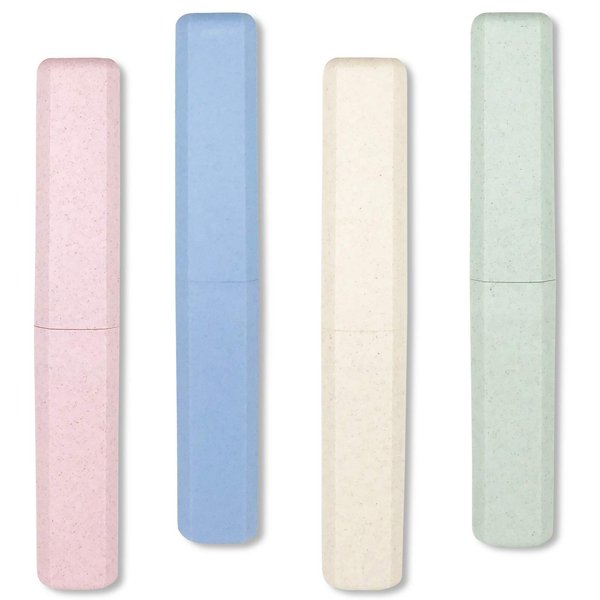 Mulbozy 4 Packs Portable Travel Toothbrush Case, Breathable Plastic Toothbrush Holder for Home, Travel, Business, Camping, School