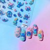 New Cartoon Cute Nail Art Stickers Decals Embossed 5D Self Adhesive Kawaii DIY Design Decoration Anime Nail Stickers for Girls Women Kids Manicure Gift Nail Charms (3 Sheets)