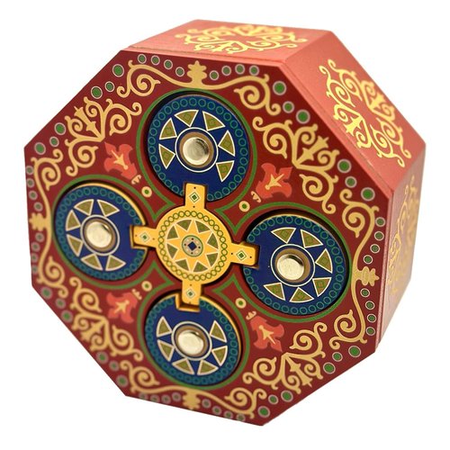 Magic Spin Secret Puzzle Box- Money and Gift Card Holder in a Wood IQ Tricky Lock Box with Hidden Compartments Brainteaser