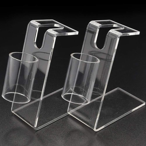 2PCS Tattoo Gun Holder Tattoo Machine Stand Clear Acrylic Coil Tattoo Machine Holder Rack Stand Display Shelf Best for Salon Personal Use