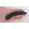 Black sparkly filigree banana hair clip with rhinestones medium fine hair