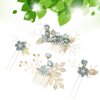 NUOBESTY Bride Clip 4 Pcs Wedding Hair Comb Rhinestones Crystal Floral Bridal Hair Clips Hair Pin Hair Jewelry for Wedding Dress Accessories (Green) Hair Accessories