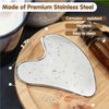 Flagest Stainless Steel Gua Sha Facial Tools - Face Massage Tools - Smooth Sturdy Metal Guasha Tool for Face Body Reduce Puffiness - Massage Scraper Heart Shape Item(Silver)