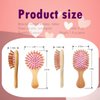 DakCik Mini Hair Brush, Natural Bamboo Air Cushion Kids Hairbrush, Travel Friendly Small Pocket Comb, Lovely Gift for Children, Girls, Ladies （2PCS） (pink)