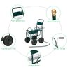 VINGLI 4-Wheel Garden Hose Reel Cart with Storage Basket, Portable Residential Hose Reel Cart, Lawn Watering, for Garden Backyard and Farm (Green)