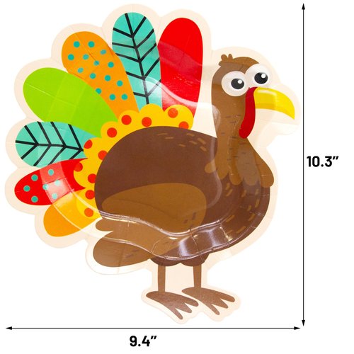 Fancy Land 50PCS Thanksgiving Paper Plates 9” Turkey Party Plates Disposable Dinner Plates Thanksgiving Party Supplies Dinnerware Bulk