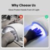 COMMEMA UV Gloves for Gel Manicures, Fingerless UV Protection Gloves with UPF50+ for UV Nail Lamp and Nail Accessories, All-Black Design with 100% Silicone