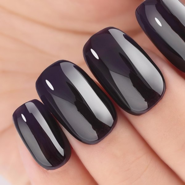 TUTUYU Jelly Midnight Dark Purple Gel Nail Polish,UV/LED Soak-off Sheer Translucent Puple Black Color Gel Polish Kit for Nail Art Starter or Manicure Salon,0.5 Fl.Oz
