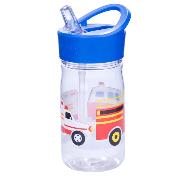 Wildkin Kids 16 oz Reusable Water Bottle for Boys and Girls, Features Straw Top and Carrying Handle, Ideal Size for School or Travel, Easy to Clean - Heroes