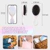 Jurrissa Mini Hair Bursh for Women,Men,Kids-Protable Travel Size Mini Detangler Brush for Pockets,Purses-Nylon&Boar Bristles Small Paddle Brush for Smooth,Add Shine (White)