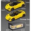 iPariser McLaren 720s Toy Cars Roadster Model 1/24 Yellow Alloy Collectibles Die-cast Vehicles with Sound and Light