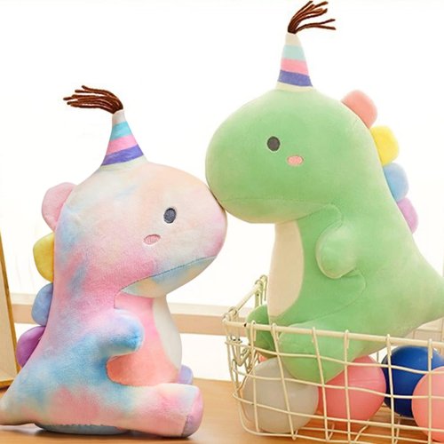 VHYHCY Stuffed Animal Plush Toys, Cute Dinosaur Toy, Soft Dino Plushies for Kids Plush Doll Gifts for Boys Girls (Colorful, 9 Inch)