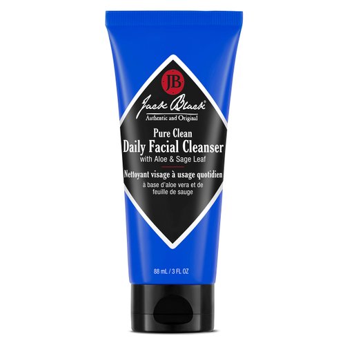 Jack Black - Pure Clean Daily Facial Cleanser, 3 fl oz – 2-in-1 Facial Cleanser and Toner, Removes Dirt and Oil, PureScience Formula, Certified Organic Ingredients, Aloe and Sage Leaf