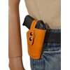 Barsony Saddle Tan Leather Belt Clip Holster for Small Frame .380 and Ultra-Compact 9mm 40 45 (KIMBER Micro Carry; CDP .380, right)