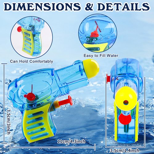 KIMOBER 12PCS Mini Water Guns Toy,Small Colourful Plastic Water Squirt Gun Toys for Swimming Pool Party Favors,Kids Summer Outdoor Game(Cute)