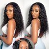 28Inch Glueless Wigs Human Hair Pre Cut For Beginners 180% Density No Glue 4X4 Closure Wigs Human Hair Brazilian Virgin Deep Wave Lace Front Wigs Human Hair (28Inch)