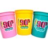 (1 COUNT) I Love the 90'S PARTY CUPS - 90's Birthday Cups 90's Party Cups 90's Decorations 90's Birthday Party 90's Birthday Decorations (16 FL. OZ) // (HAND WASH ONLY - REUSABLE CUPS) (PINK CUP)