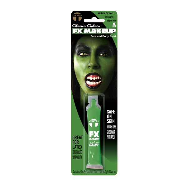 Tinsley Transfers FX Makeup - Face and Body Paint - Water-Based Cream - 7g / 0.24 oz Tube (Green)