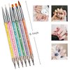 iminoo 6PCS Nail Art Brushes,Double Ended Nail Liner Brush Dotting Pen Nail Art Point Drill Drawing Tools,Double Ended Nail Art Brushe for DIY Nail Art Designs (Style A)