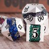 Maywin Polyhedral Metal Dice Set,7pcs Set Glitter Stripe DND Dice with Gift Box for RPG