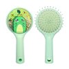 DINATIS Mini Toddler Hair Brush - Kids Detangler Brush Glitter Hair Brush - Dinosaur Travel Hair Brush Glide Through Tangles with Ease for Thick Thin Curly Wet & Dry Hair（Green）